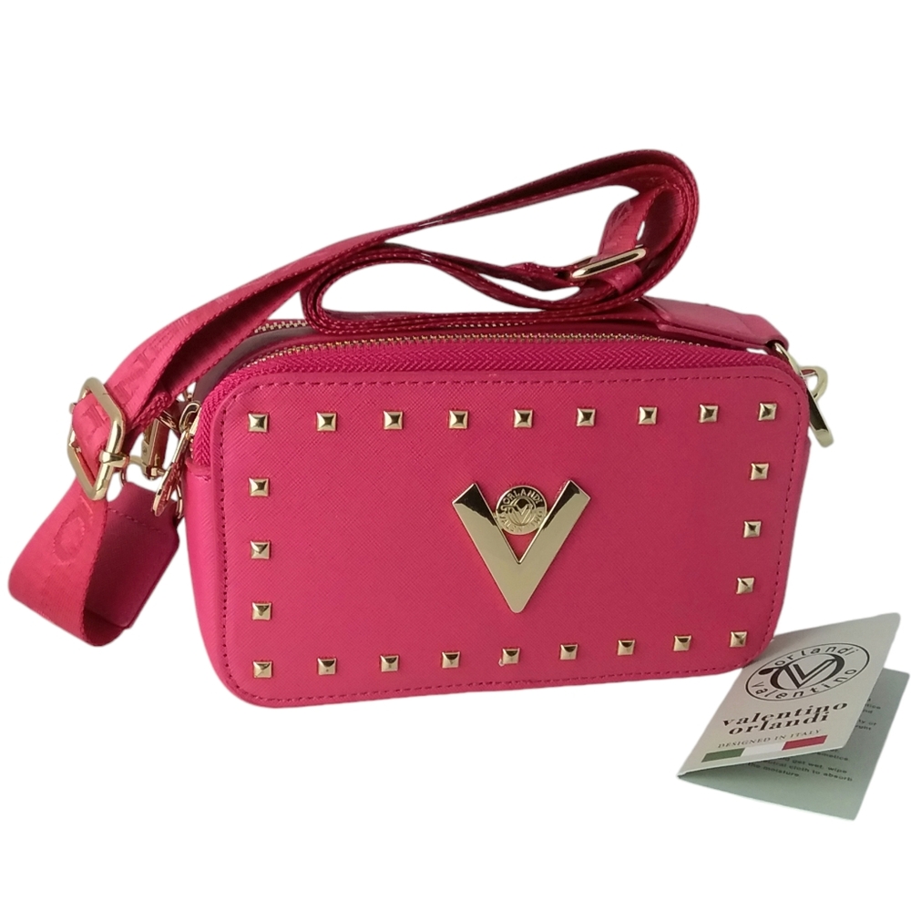 Valentino Orlandi Hot Pink Camera Bag Crossbody Purse
